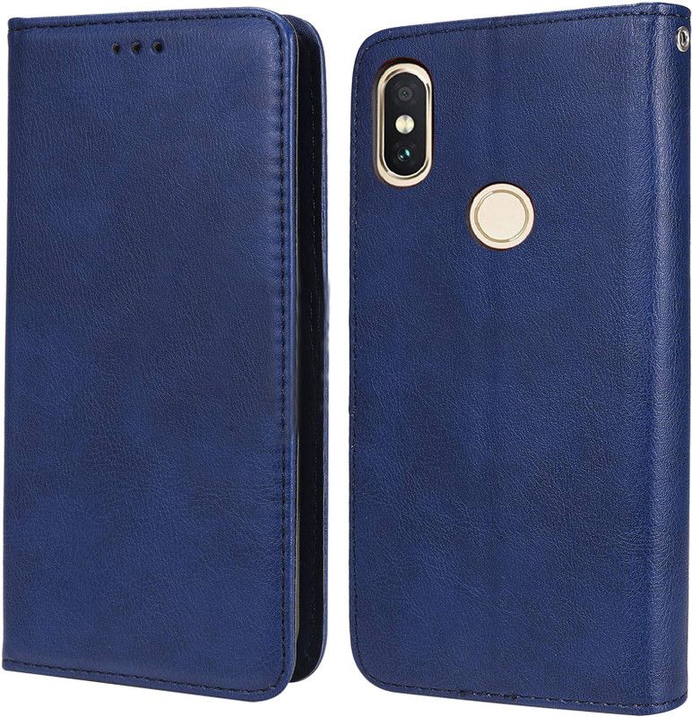 Unistuff Flip Cover for Mi Redmi Note 6 Pro  (Blue, Dual Protection)