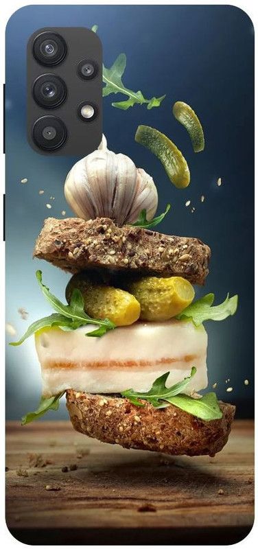 Wall Art Back Cover for SAMSUNG GALAXY M32 (5G) Barger, Tasty Barger,Malted Cheese Printed  (Multicolor, Dual Protection, Pack of: 1)