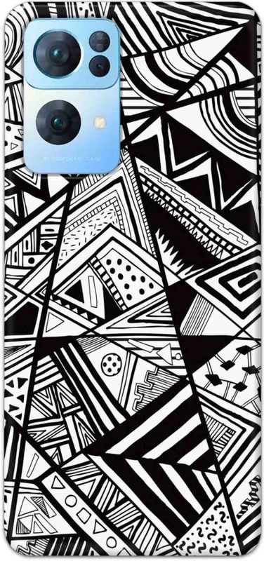 NDCOM Back Cover for OPPO Reno7 Pro 5G Geometric Stripes Printed  (Multicolor, Hard Case, Pack of: 1)