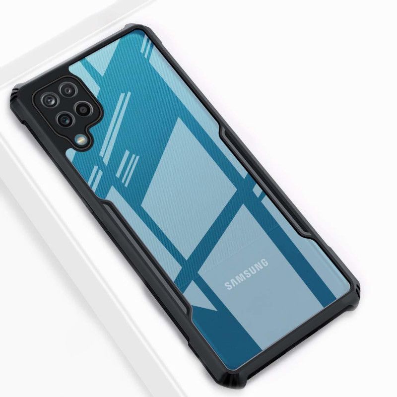 Creativo Back Cover for Samsung Galaxy A12  (Transparent, Black, Silicon)