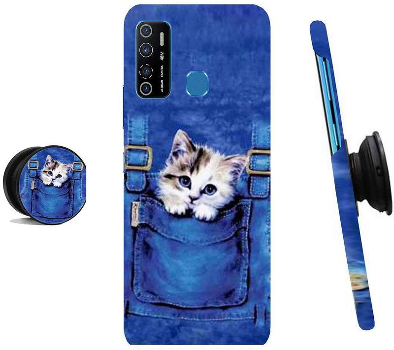 SPBR Back Cover for Infinix Hot 9, Infinix Hot 9 Pro  (Blue, White, Cases with Holder)