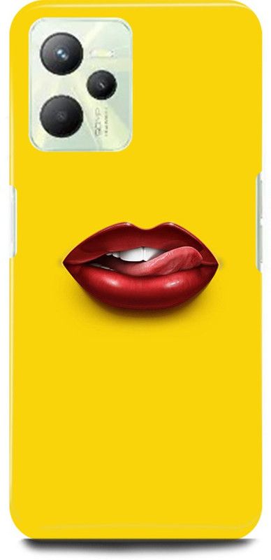 play fast Back Cover for Realme C35, RMX3511 GIRL, LIPS, HOT, LIPD, KISS, YELLOW  (Yellow, Hard Case, Pack of: 1)