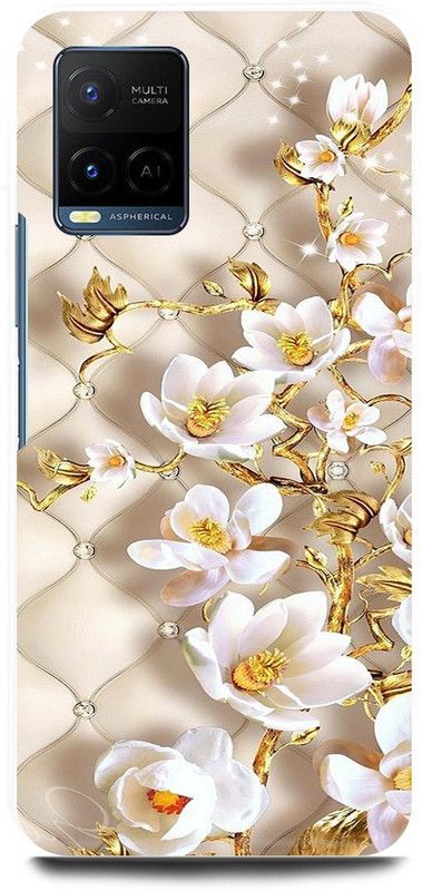 play fast Back Cover for Vivo Y33s, V2109 GOLDEN, FLOWER, MATTRESS, SHAPE, GOLD  (Gold, Hard Case, Pack of: 1)