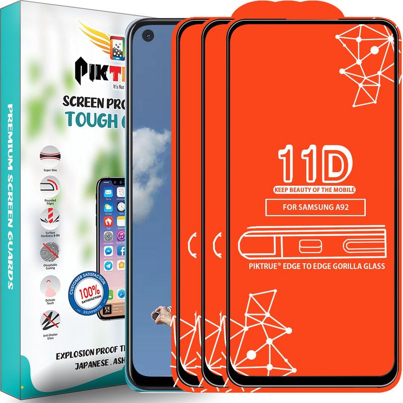 PikTrue Edge To Edge Tempered Glass for Samsung Galaxy A92  (Pack of 3)