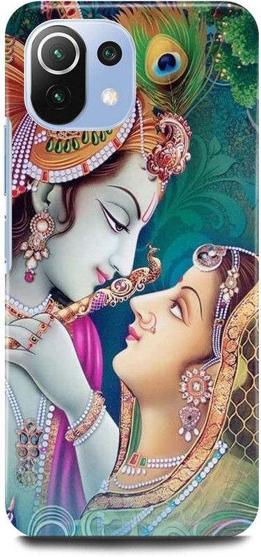 JUGGA Back Cover for Mi 11 Lite, RADHA KRISHNA, LORD, KANHIYA, KRISHANJI, GOD  (Green, Hard Case, Pack of: 1)