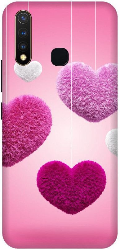 SSMORYA Back Cover for Vivo U20 ( Pink Heart, Love) Printed Back Cover  (Multicolor, Waterproof, Pack of: 1)