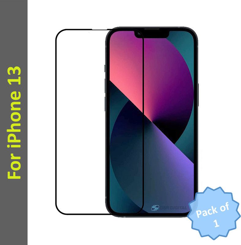 DSR Tempered Glass Guard for Apple iPhone 13, HD Clear, Bubble-Free, Anti-Scratch with Full Screen Coverage & Easy Installation Kit  (Pack of 1)