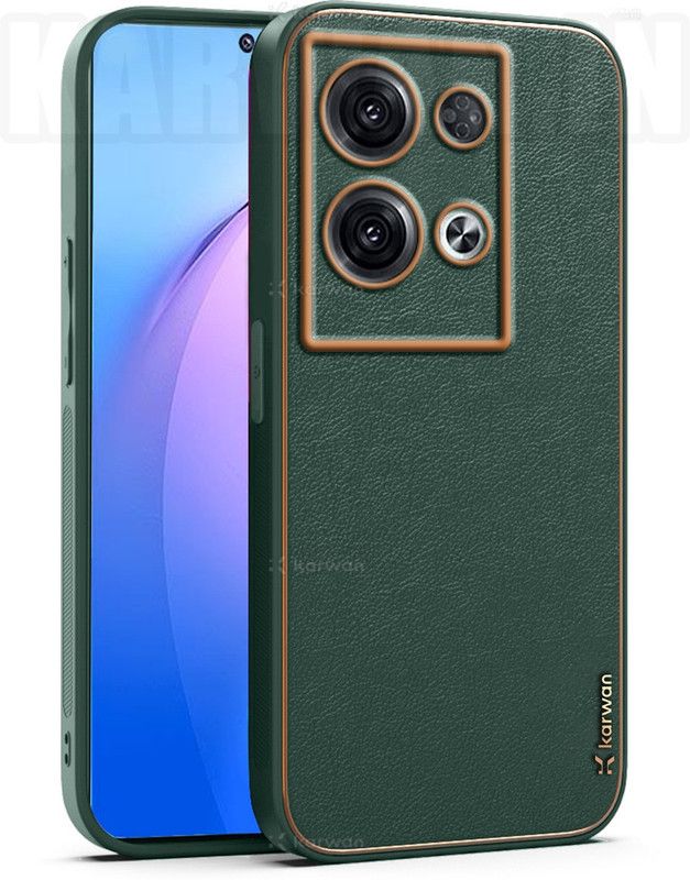 KARWAN Back Cover for OPPO Reno8 Pro  (Green, Gold, Shock Proof, Pack of: 1)