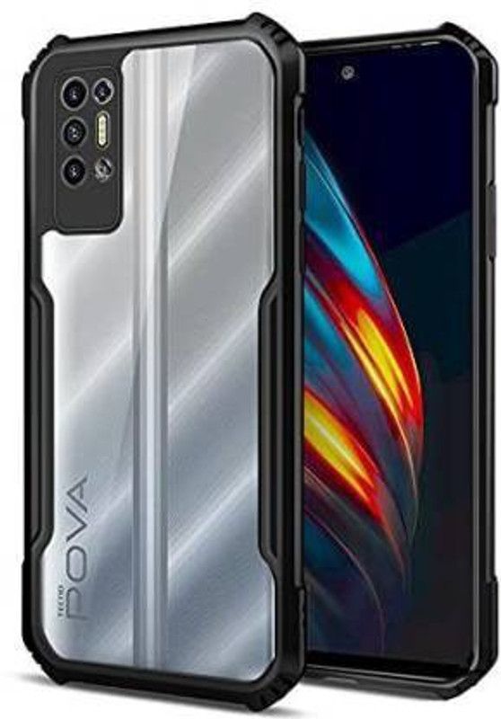 STARJPR Back Cover for TECNO POVA 2  (Black, White, Flexible, Silicon)