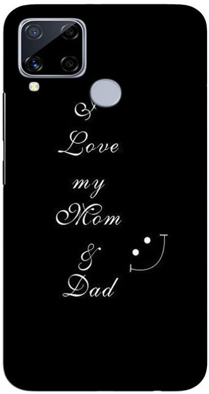 CROKIAN Back Cover for Realme C15 I love mom dad Back Cover  (Multicolor, Hard Case, Pack of: 1)