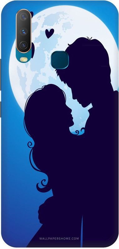 Zaplab Back Cover for Vivo Y12, 1904, The Cute Couple Romance,Moon Printed  (Multicolor, Hard Case, Pack of: 1)