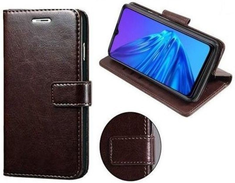 YuniKase Flip Cover for Samsung Galaxy A12  (Brown, Dual Protection, Pack of: 1)