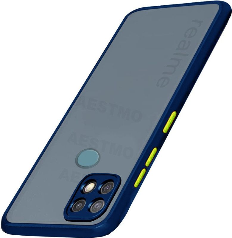 AESTMO Back Cover for Realme C25  (Blue, Shock Proof, Pack of: 1)