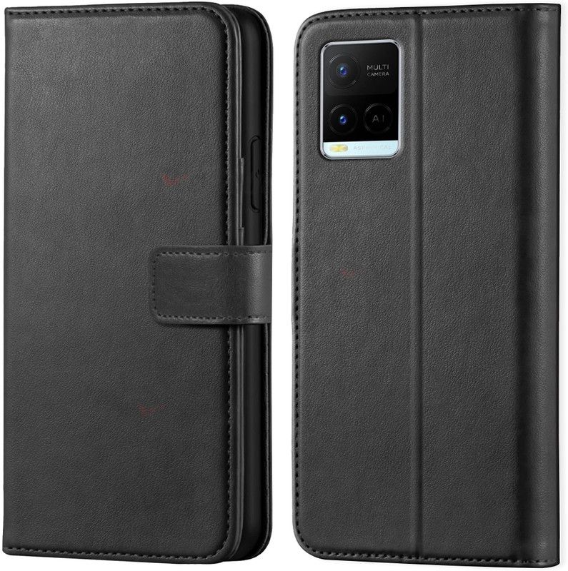 Asgeot Wallet Case Cover for Vivo Y21  (Black, Dual Protection, Pack of: 1)