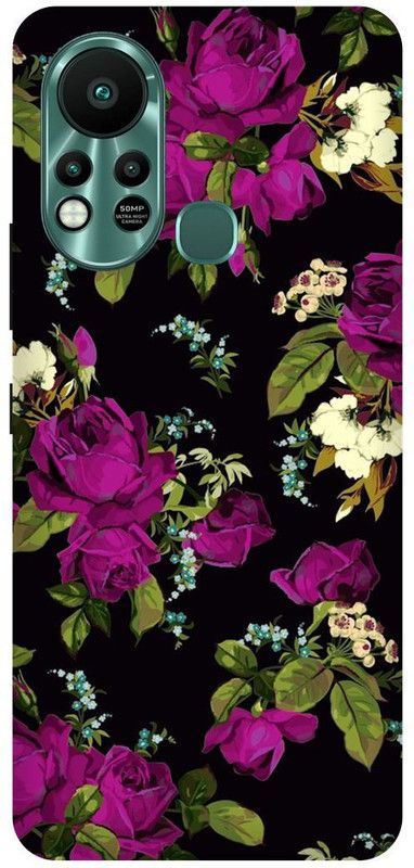 DIKRO Back Cover for Infinix Hot 11S, X6812, FLOWERS, PURPLE, FLOWER  (Purple, Hard Case, Pack of: 1)