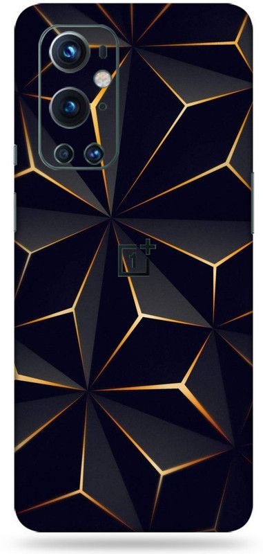 LAMHA OnePlus 9 Pro Mobile Skin  (Ultra Super Black Abstract Shape Skin With High Mattte Finish.)