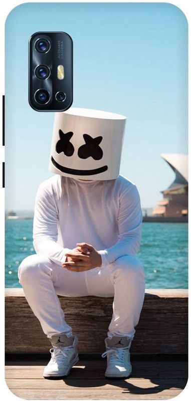 THE NARAYANA COLLECTIONS Back Cover for VIVO V17- 1919-MARSHMELLO,HOLI,SMILE,FACE,MASK  (Multicolor, Hard Case, Pack of: 1)