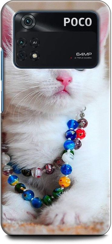 INDICRAFT Back Cover for POCO M4 Pro CAT, CUTE CATE, LITTILE CAT, BLUE EYES CAT  (Multicolor, Shock Proof, Pack of: 1)