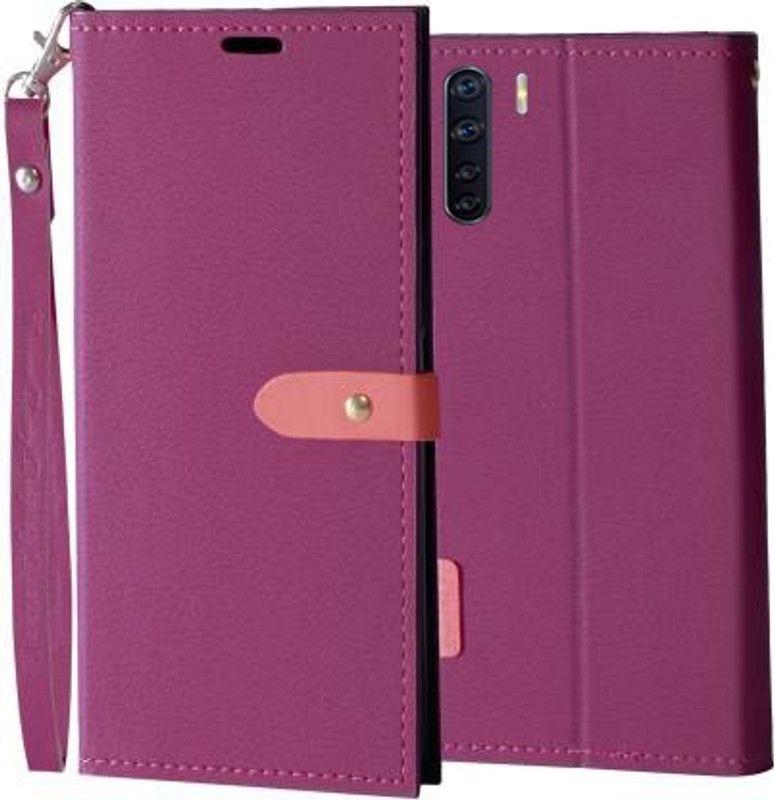 YAYAVAR Flip Cover for OPPO F15  (Pink, Grip Case, Pack of: 1)