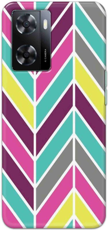 NDCOM Back Cover for OPPO A57 2022 Stripes Printed  (Multicolor, Hard Case, Pack of: 1)