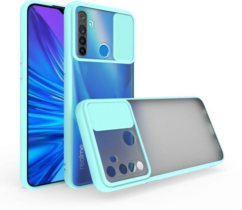 Yotech Back Cover for Realme 5 Pro  (Blue, Green, Camera Bump Protector, Silicon, Pack of: 1)