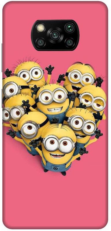 URCHIN Back Cover for Poco X3 minions, Cute, funny, cartoon, Minions cute, cute  (Multicolor, Shock Proof, Pack of: 1)