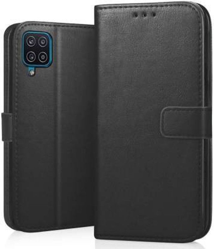 Urban Tech Flip Cover for Samsung Galaxy A12Flip Case | Magnetic Closure | Shock Proof Wallet Flip Cover  (Black, Magnetic Case, Pack of: 1)