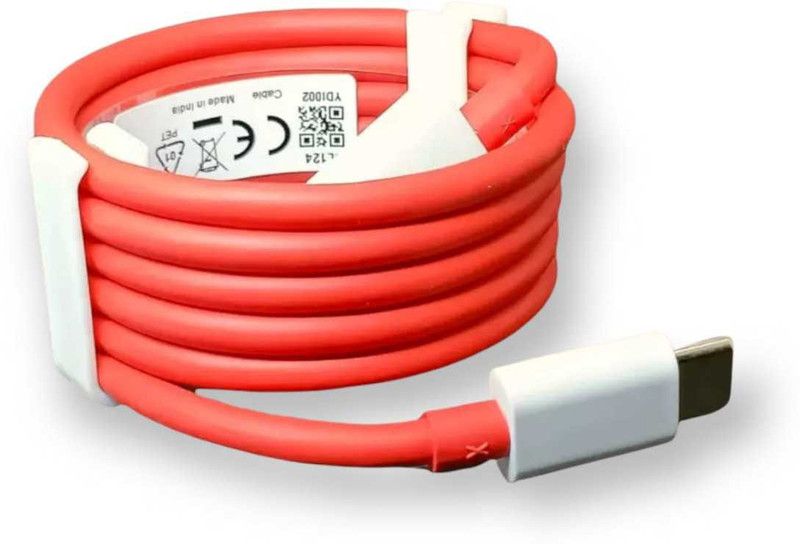 PROWARP USB Type C Cable 6 A 1.02 m 30W WARP Charging Cable for OnePlus 8/8T, OnePlus 7, OnePlus 6T/ 6, OnePlus 5T/ 5, OnePlus 3T/3  (Compatible with Oneplus/OPPO/Realme,VOOC/DASH/WARP/DART, Red, Red, One Cable)