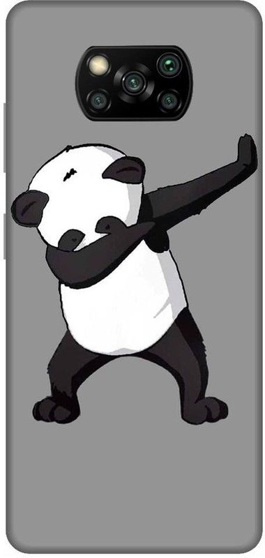 URCHIN Back Cover for Poco X3 panda, Panda, panda love, panda image, cute, funny, cartoon, dab  (Multicolor, Shock Proof, Pack of: 1)