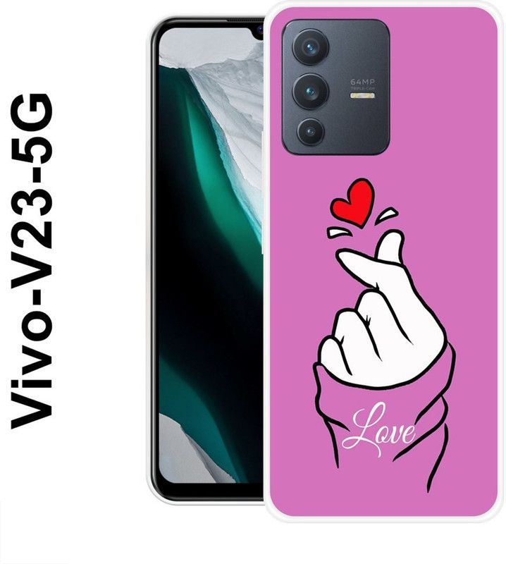 INDIALAND Back Cover for Vivo V23 5G  (Purple, White, Silicon)