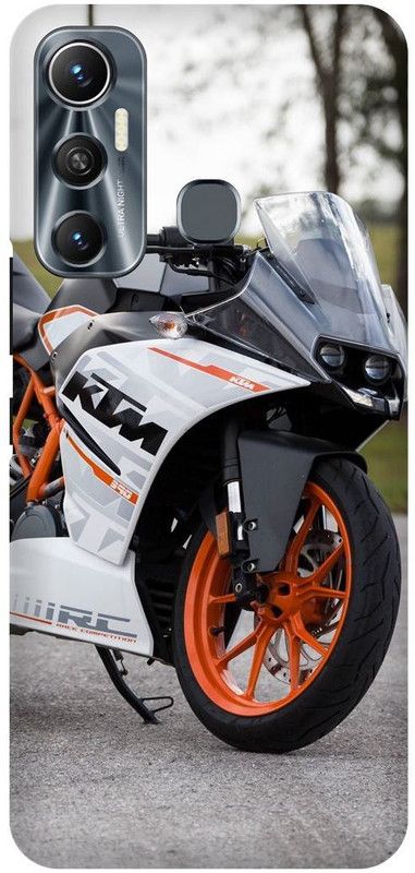 FIKORA Back Cover for Infinix Hot 11, X662, KTM, DUKE, BIKE, LOVER, SPORTS  (White, Hard Case, Pack of: 1)