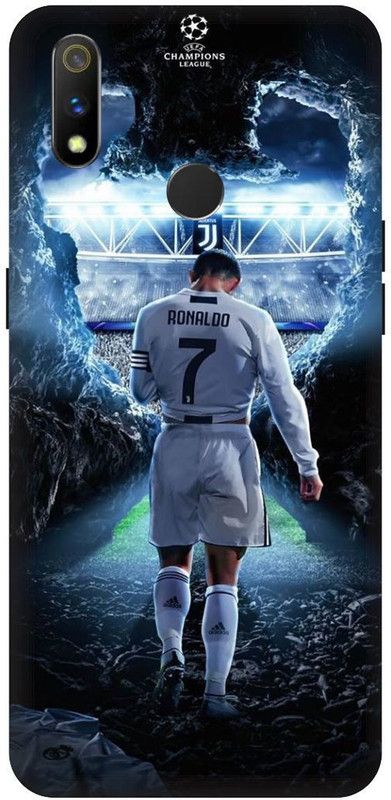 THE NARAYANA COLLECTIONS Back Cover for REALME 3i- RMX1827-RONALDO BACK COVER,FOOTBALL,CR7,JERSY  (Multicolor, Hard Case, Pack of: 1)