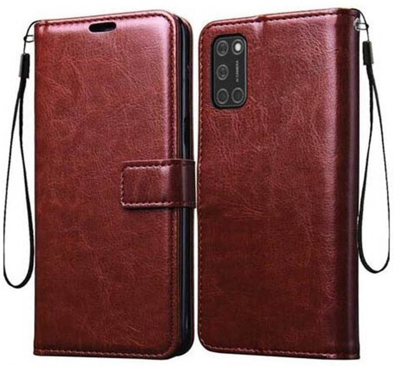 Cassiey Flip Cover for Oppo A52, Oppo A52 2020  (Brown, Cases with Holder, Pack of: 1)