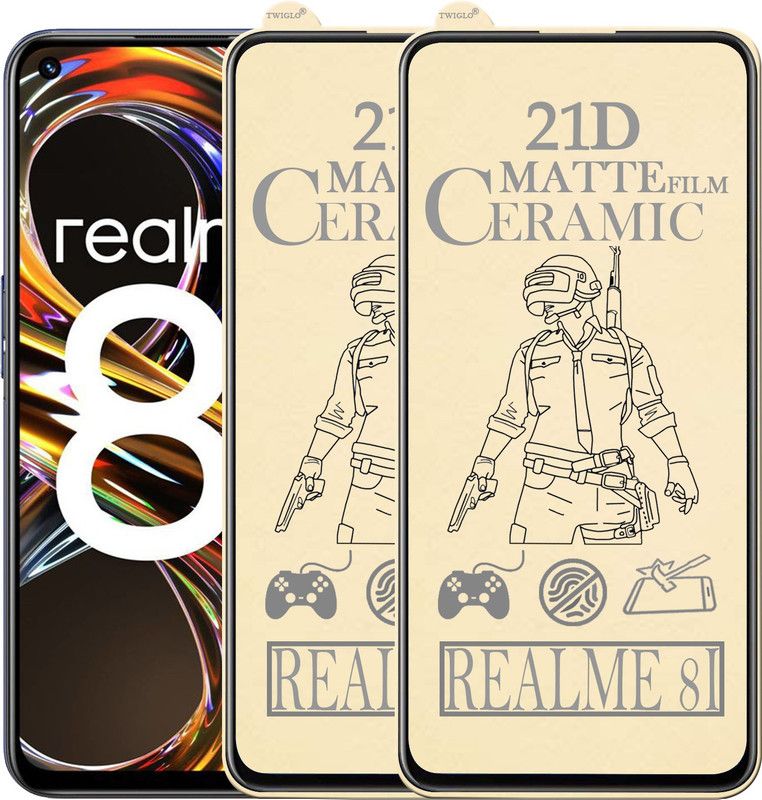 TWIGLO Edge To Edge Screen Guard for REALME 8I  (Pack of 2)