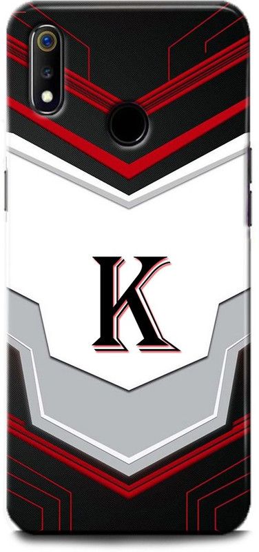 Afterglow Back Cover for Realme 3i K, K LETTER, K NAME, K ALPHABET, ALPHABET  (Multicolor, Shock Proof, Pack of: 1)