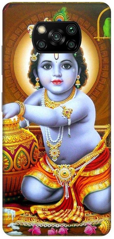 URCHIN Back Cover for Poco X3 Krishna, Bal Krishna, Makhanchor, Cute, Little krishna, God  (Multicolor, Shock Proof, Pack of: 1)