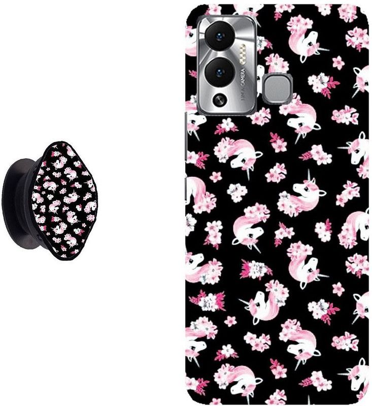 Hello Case Back Cover for Infinix Hot 12 Play  (Black, White, Pack of: 2)
