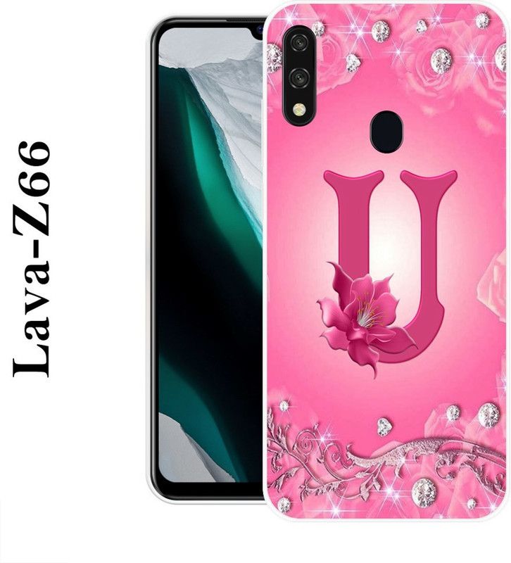 SIMAWAT Back Cover for Lava Z66  (Pink, White, Silicon)