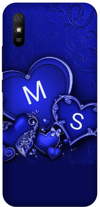 PHONE WALEY.COM Back Cover for Redmi 9A, M2006C3LI, MS, M LOVES, MS NAME, MS Love Printed  (Blue, Hard Case, Pack of: 1)