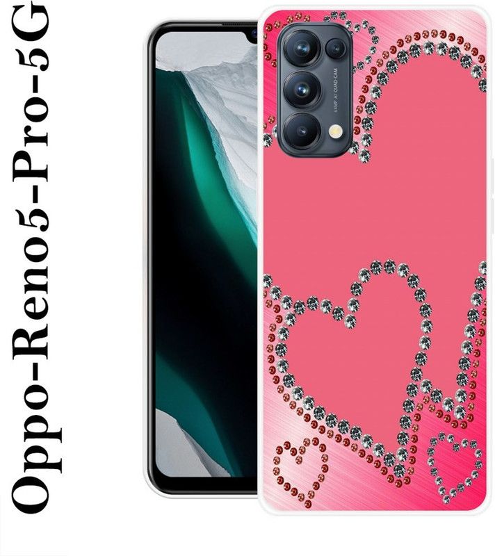 Sswastik Back Cover for Oppo Reno5 Pro 5G  (Pink, Silver, Grip Case, Silicon)