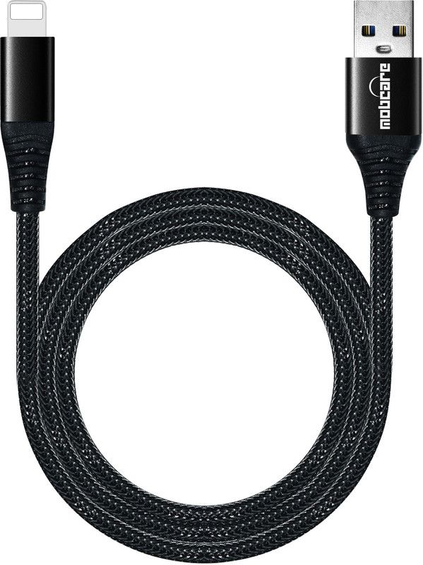 Mobcare Lightning Cable 1 m USB-F160-L  (Compatible with Mobile Charging, Black, One Cable)