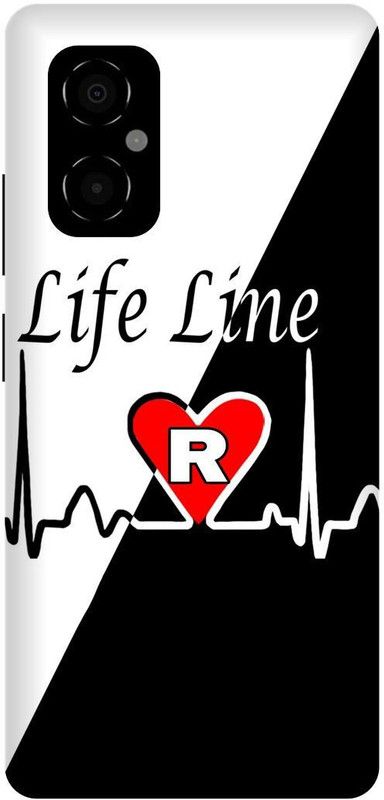 play fast Back Cover for POCO M4 5G, MZB0BRWIN, R, NAME, LETTER, ALPHABET, LIFELINE  (Black, Hard Case, Pack of: 1)
