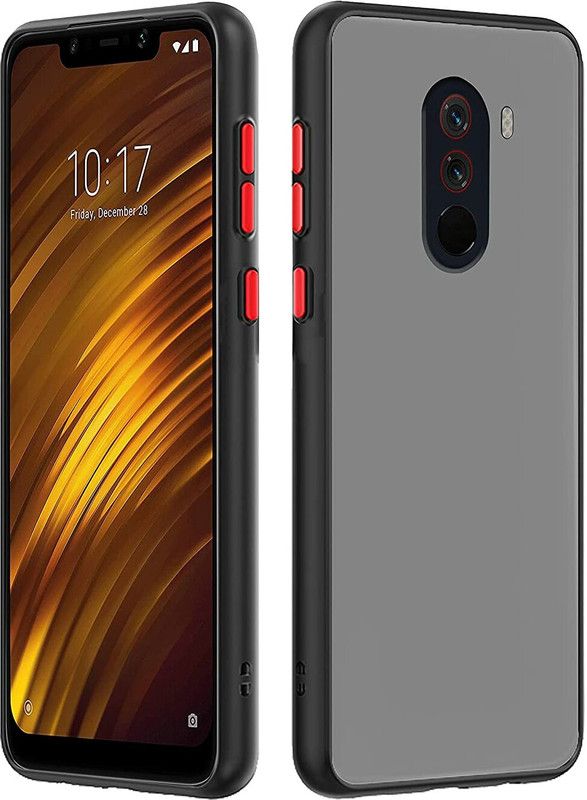 GENIUS ZONE Back Cover for MI Redmi Poco F1 Smoke Cover  (Black, Camera Bump Protector, Pack of: 1)