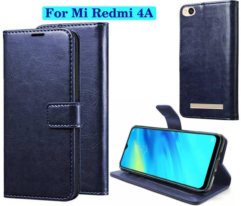Nuvak Flip Cover for Mi Redmi 4A  (Blue, Shock Proof, Pack of: 1)