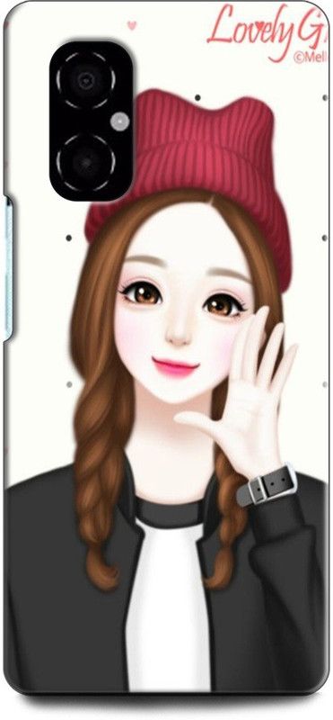 WallCraft Back Cover for POCO M4 5G GIRL, ANIME, PINK, LOVELY GIRL, CARTOON, CUTE GIRL, DOLL  (Multicolor, Dual Protection, Pack of: 1)
