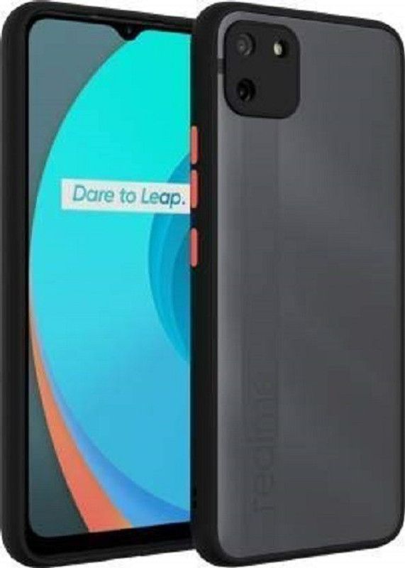 Colorcase Back Cover for Realme C21  (Black, Silicon, Pack of: 1)