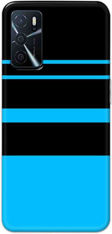 NDCOM Back Cover for Oppo A16 Blue Stripe Pattern Printed  (Multicolor, Hard Case, Pack of: 1)