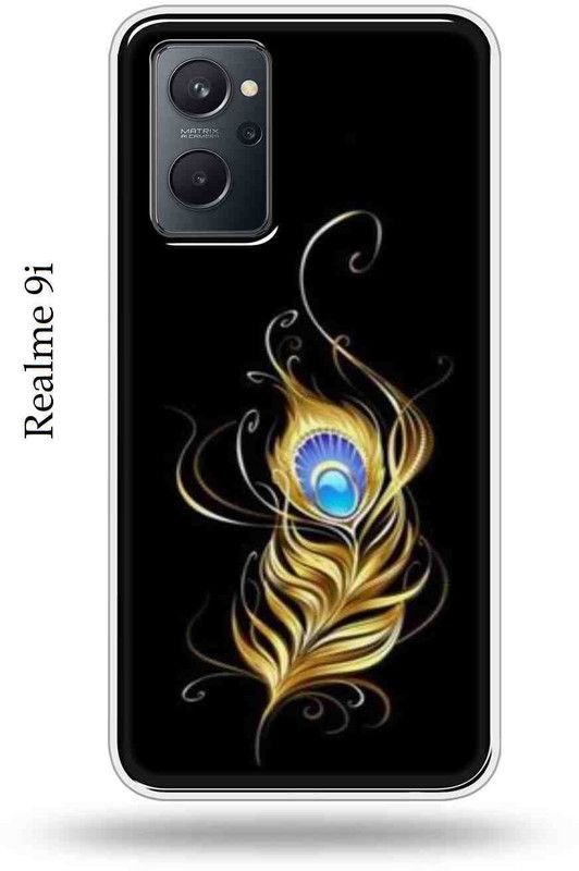 Rm Style Back Cover for Realme 9i  (Black, Gold, Silicon)