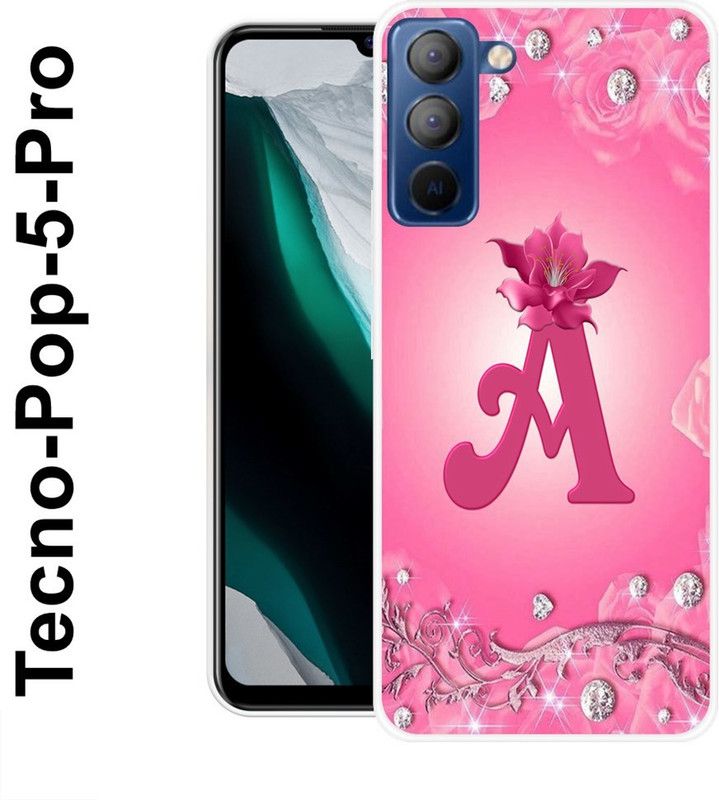 INDIALAND Back Cover for Tecno 5 Pro  (Pink, Silver, Grip Case, Silicon)