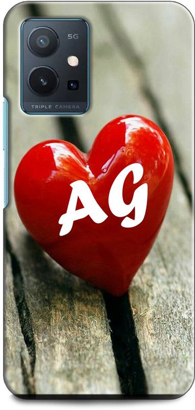 INDICRAFT Back Cover for IQOO Z6 5G A G, A LOVES G, NAME, ALPHABET, AD LOVE, HART, BLUE  (Multicolor, Shock Proof, Pack of: 1)